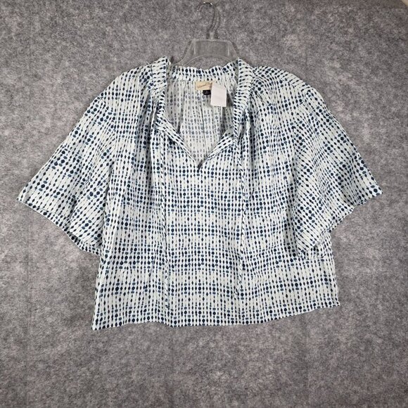 Universal Thread Tops - Universal Thread NWT Women's Blouse Pullover Peasant 3/4 Sleeve Blue Size XL